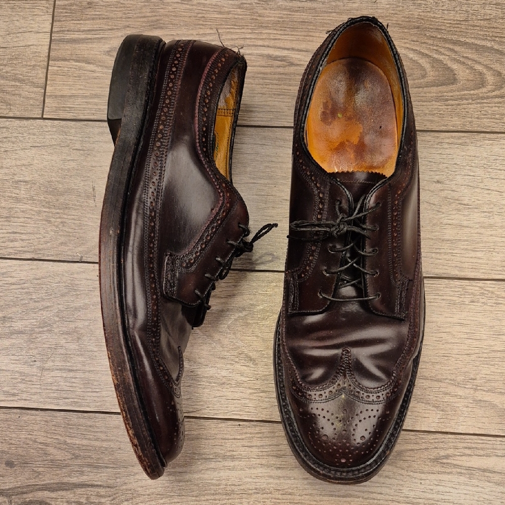 FLORSHEIM Imperial Dark Brown Leather SHELL‎ CORDOVAN Sz 11 A Dress Shoes VTG